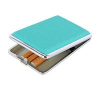 Zigarettenetui Türkis - Zigarettenbox Zigarettenschachtel Zigarette Etui Box Metall Schachtel Klein Glitzer Leder Damen Herren Silber Schwarz Rosa Blau Rot Orange Pink Braun Lila