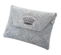 zigbaxx Dirndl-Bag WIESN KÖNIGIN/Trachtentasche, Gürteltasche, Dirndl Tasche aus Woll-Filz mit Krone aus Strass & Studs, grau/schwarz/pink/beige/braun - Geschenk Weihnachten Geburtstag