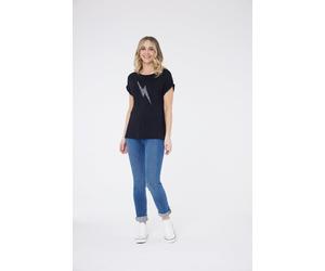 Ziggy Lightning Bolt Kurzarm Top Schwarz / Silber EU 36 / UK 8