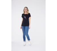 Ziggy Lightning Bolt Kurzarm Top Schwarz / Silber EU 48 / UK 20