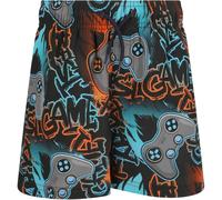Badeshorts ZIGZAG "Soda", Kinder, Gr. 128, EURO-Größen, orange (blau, orange), Elasthan, Polyamid, mehrfarbig, Badehosen Badeshorts, im stylischen Print-Design (68945768-128) blau, orange