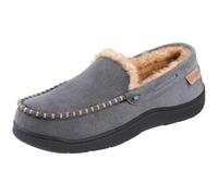 Zigzagger Herren Microsuede Mokassin Hausschuhe Rückstellschaum Pantoffeln, Grau, 41 EU