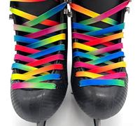 Zilimontt Eishockey-Schnürsenkel, doppellagig, gewebte Nylon-Schnürsenkel für Schlittschuhe, 213/244/274/305 cm, mehrfarbiges Design, abriebfest, kompatibel mit den meisten Eisarten (213,4 cm)