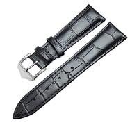 ZIMAGU Lederarmband Armband 18 19 20 21 22 24mm Damen Wen Braun Schwarz Uhrenarmband Uhrenzubehör (Color : Noir, Size : 24mm)