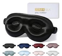 ZIMASILK Verstellbare 3D-Schlafmaske aus 100 % Maulbeerseide, 22 mm, entworfen für lange Wimpern, geeignet für Wimpernverlängerungen, konturierte Nulldruck-Augenmaske, Augen-Schlafmaske mit reiner