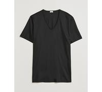 Zimmerli of Switzerland Sea Island Cotton V-Neck T-Shirt Black Schwarz L