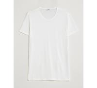 Zimmerli of Switzerland Wool/Silk Crew Neck T-Shirt Ecru Weiß M