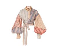 Zimmermann - Multicolour Striped Cropped Blouse With Balloon Sl - Größe 1 - bunt