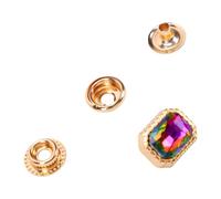 Zinklegierung Bunte knopf 20 Set | Glitzerndes achteckiges Design, 14 x 18 mm groß, ideal für Taschen und Schuhe, handgefertigte Qualität