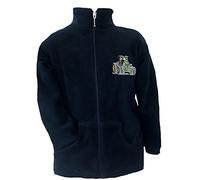 Zintgraf Jungen Fleece Jacke Stickerei Traktor Zwillingsreifen, Farbe blau, Größe 98