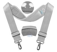 ZINZ 79.5" Universal Taschengurt mit ultradickem, festem, atmungsaktivem Polster, Verstellbarer, robuster Schultergurt für Laptop-Tasche, Umhängetasche, Gepäck, Kameratasche und mehr -Grau