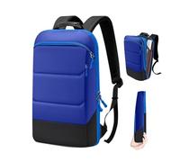 ZINZ Laptop-Rucksack, 43,9 cm (17,3 Zoll), Business-Reiserucksack, wasserabweisend, großer Tagesrucksack, Tasche für Damen und Herren, Schwarz / Blau