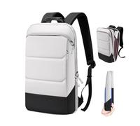 ZINZ Laptop-Rucksack, 43,9 cm (17,3 Zoll), Business-Reiserucksack, wasserabweisend, großer Tagesrucksack, Tasche für Damen und Herren, Schwarz / Weiß