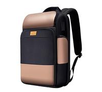 ZINZ Schlanker & Erweiterbar Reise Laptop Rucksack 15,6 Zoll mit Patentierten Schultertaschen, Anti Diebstahl Business Rucksack Daypack mit Ultra-Kapazität für Schule/Wandern/Camping,Schwarzes Gold