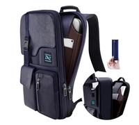 ZINZ Schlanker & Erweiterbarer Laptop Rucksack 15,6 Zoll Business Rucksack, Anti Diebstahl Reisen Rucksack für Wasserdichte Notebook Tagesrucksack Schulrucksack Herren Damen,Blau