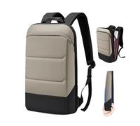 ZINZ Schlanker & Erweiterbarer Laptop Rucksack 17 Zoll Anti Diebstahl Business Reise Rucksack mit USB, Wasserfester Notebook Tagesrucksack Schulrucksack mit Großer Kapazität - Kastanienbraun