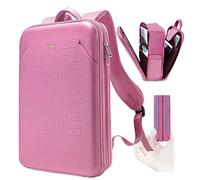 ZINZ Schlanker Laptop Rucksack 15,6 Zoll mit Variabler Kapazität, Diebstahlsicherer Business Tagesrucksack Wasserabweisende Reise Lederhülle Büchertasche,P02K01