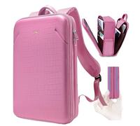 ZINZ Schlanker Laptop Rucksack 15,6 Zoll mit Variabler Kapazität, Diebstahlsicherer Business Tagesrucksack Wasserabweisende Reise Lederhülle Büchertasche,P01K01