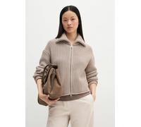 Marc O'Polo Loose Fit Cardigan aus Baumwoll-Mix in Stein, Größe L