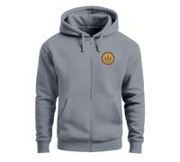 Zip Hoodie Herren Outdoor Motiv Bäume Sweatjacke mit Kapuze Logoprint Fashion Streetstyle - Bäume Badge convoy grey L