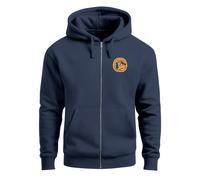 Zip Hoodie Herren Print Outdoor Logo Bäume Wald Sweatjacke mit Kapuze Zipjacke Männer Fashion Streetstyle - Landschaft Badge navy 3XL