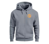 Zip Hoodie Herren Print Outdoor Logo Bäume Wald Sweatjacke mit Kapuze Zipjacke Männer Fashion Streetstyle - Landschaft Badge convoy grey XXL