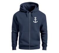 Zip-Hoodie Herren Sweatjacke mit Kapuze Anker Logo Print Männer Fashion Streetstyle - Anker navy L