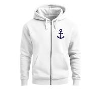 Zip-Hoodie Herren Sweatjacke mit Kapuze Anker Logo Print Männer Fashion Streetstyle - Anker weiß XXL