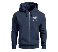Zip-Hoodie Herren Sweatjacke mit Kapuze Moin Nordisch Anker Print Zipjacke Männer Fashion Streetstyle - Moin Anker navy 4XL