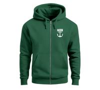 Zip-Hoodie Herren Sweatjacke mit Kapuze Moin Nordisch Anker Print Zipjacke Männer Fashion Streetstyle - Moin Anker bottle-green L