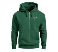 Zip-Hoodie Herren Sweatjacke mit Kapuze Polygon Print Vogel Origami Männer Fashion Streetstyle - Origami Vogel bottle-green 3XL