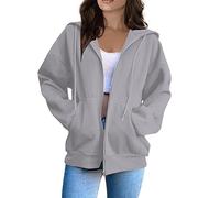 Zip Hoodie y2k Schwarze Damen Sweatjacke Pullover mit reißverschluss gefütterte Sweatjacke Sweatjacke Damen Sommer Jacke mit Kapuze Tunic Hoodie Pullover Pulli y2k schwarzer Kapuzenpulli Damen