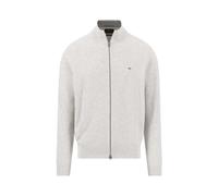 Zip Stand-Up Cardigan, ribbed XL