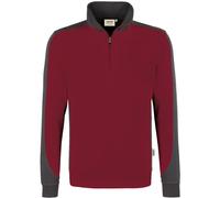 HAKRO 476 Comfort Fit Troyer weinrot/anthrazit, Zweifarbig