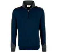 HAKRO 476 Comfort Fit Troyer dunkelblau/anthrazit, Zweifarbig