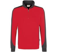 HAKRO 476 Comfort Fit Troyer rot/anthrazit, Zweifarbig