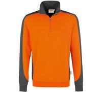 HAKRO 476 Comfort Fit Troyer orange/anthrazit, Zweifarbig