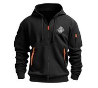 Zipper Hoodie Herren Kapuzenjacke Sweatjacke Strickjacken Für Ugly Christmas Sweater Pullover Trainingsjacke Herren(#H Black,S)
