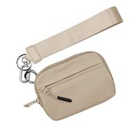 Zipper Keychain Wallet - Portable Nylon Card Case with Coin Purse | Women’s Small Hand Strap Wallet, Compact Key Ring Holder for ID, Credit Cards, cions, Cash, Secure Travel Organizer, Lightweight