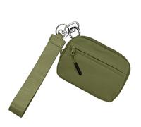 Zipper Keychain Wallet - Portable Nylon Card Case with Coin Purse | Women’s Small Hand Strap Wallet, Compact Key Ring Holder for ID, Credit Cards, cions, Cash, Secure Travel Organizer, Lightweight