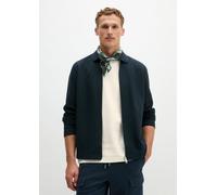 Sweatjacke MARC O'POLO "mit feiner Struktur", Herren, Gr. L, schwarz (schwarz navy), Obermaterial: 100% Baumwolle, unifarben, regular fit, Sweatjacken Sweatjacke (29508409-L) schwarz navy
