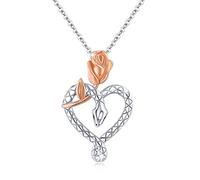 ZIPPICE Schlangen Rosen Halskette 925 Sterling Silber Halskette Spirituelle Heilung Schlangen Anhänger Halskette Gotischer Schmuck Geschenke für Frauen Mädchen Ehefrau