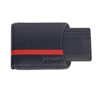 Zippo Geldbörse - Leder - Marineblau - Portemonnaie für Damen und Herren - Portmonee mit RFID-Schutz - Sportliches Design mit rotem Akzent - Ideal für Karten und Scheine