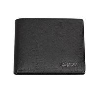 Zippo Geldbörse - Saffiano-Leder - Schwarz - Portemonnaie für Damen und Herren - Portmonee mit RFID-Schutz - Ideal für Karten und Scheine