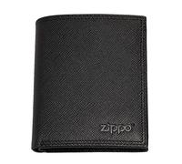 Zippo Geldbörse - Saffiano-Leder - Schwarz - Portemonnaie für Damen und Herren - Portmonee mit RFID-Schutz - Ideal für Karten und Scheine