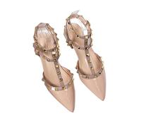 ZIRIA Sommer-Sandalen mit hohen Absätzen für Damen, mit spitzen Nieten, Rot