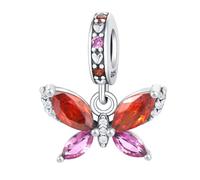 Zirkon Schmetterling Anhänger ad Charm, 925 Sterling Silber Charm Armband Zubehör, Kompatibel mit Pandora Armband Halskette