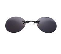 ZIRYXQ Clip-On-Nasenbrille, rund, randlos, Matrix, Morpheus, Mini-Sonnenbrille, Vintage, UV400, rahmenlose Brille, Schwarz