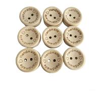 ZiStarlilife Handgefertigte Holzknöpfe, flache Rückseite, geschnitztes Design zum Nähen und Basteln, natürliche Holzfarbe, 15 mm, 20 mm, 25 mm, 100 Stück