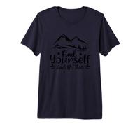 Zitat Find Yourself and Be that Mountain Adventure Premium T-Shirt